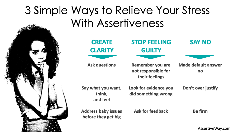 3 simple ways to relieve your stress with assertiveness summary